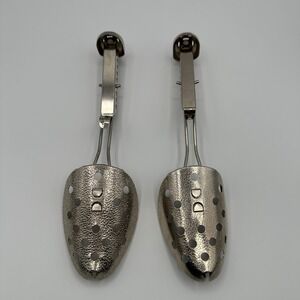 EKCO Adjustable Metal Shoe Trees Stretchers Vintage Made In USA Chrome